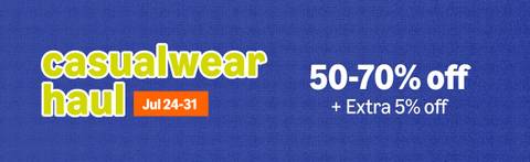Amazon Casual Wear haul 50-70% off + Extra 5% off (Jul 24-31)