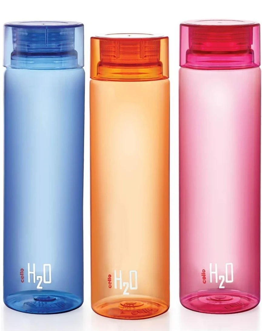 CELLO H2O Water Bottles Set of 3 Pcs For Daily Use,