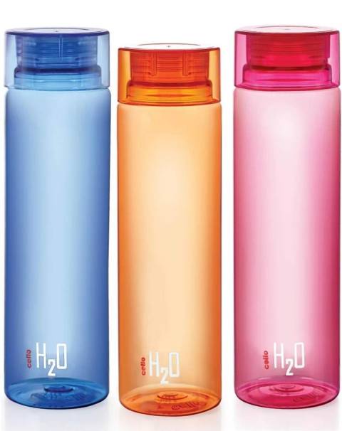CELLO H2O Water Bottles Set of 3 Pcs For Daily Use,