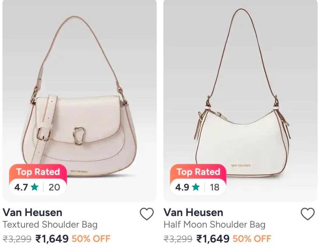 Myntra  Allen Solly and Van Heusen Handbags at Min 50% Off