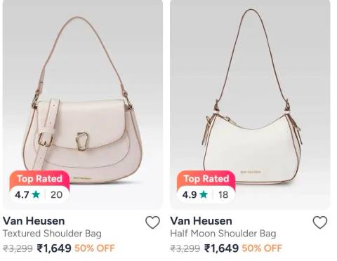 Myntra  Allen Solly and Van Heusen Handbags at Min 50% Off
