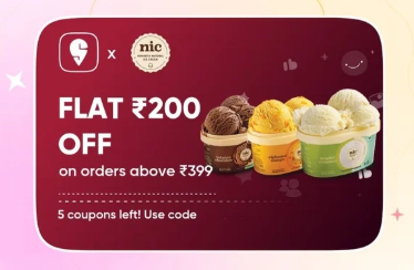 Swiggy × Nic  Share Coupon with your Friend & Get 200Rs Off on 399Rs Order