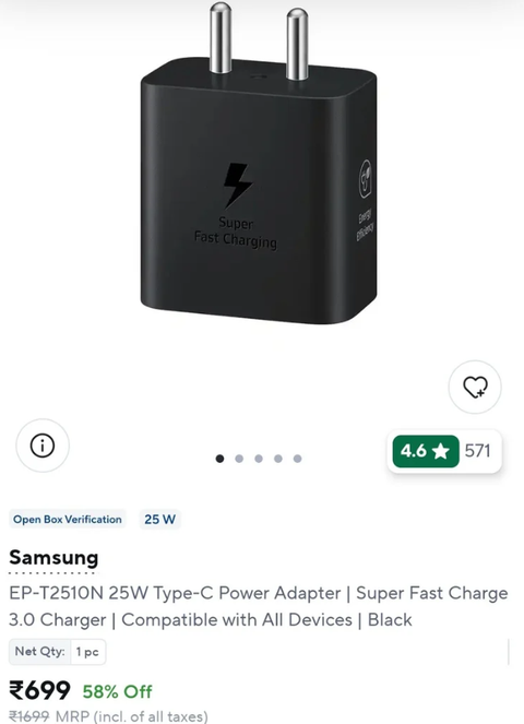 Samsung Original 25W Type-C Adaptor
