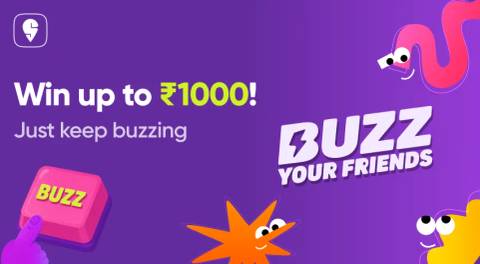 Swiggy  -  Buzz your friends offer ( Earn upto 1000 free cash)