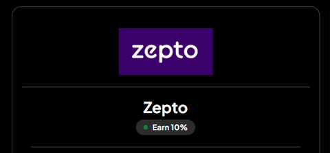 Zepto Gift Card |  10% cashback using on-points