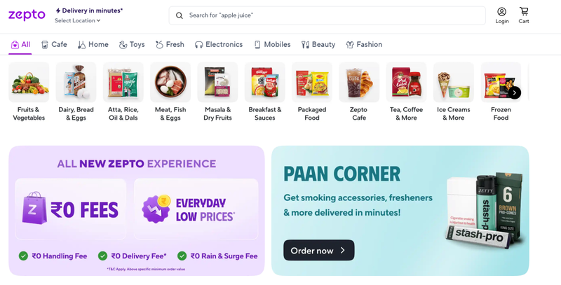 Zepto | Up to 85% OFF on Grocery, Snacks & Sweets