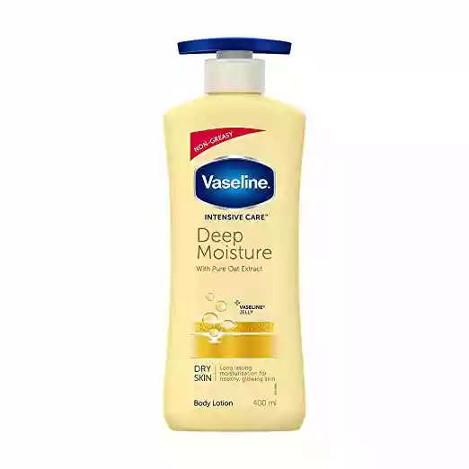 Vaseline Intensive Care Deep Moisture Nourishing Body Lotion 400 ml, Daily Moisturizer for Dry Skin, Gives Non-Greasy Glowing Skin